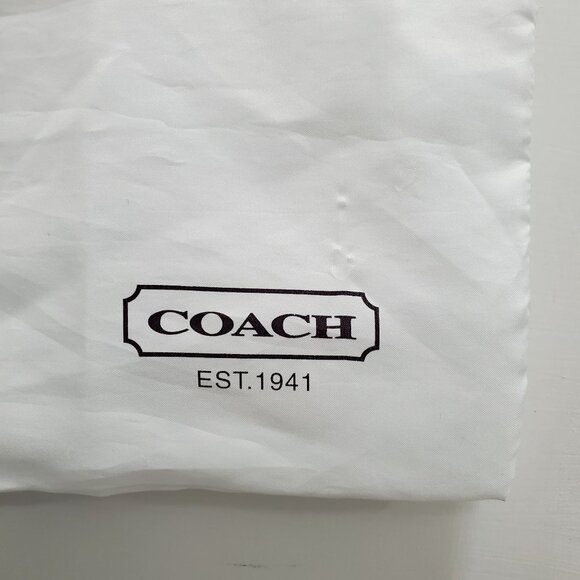 Coach Logo Branded White Large Nylon Silk 19" Rectangular Drawstring Dustbag - Picture 2 of 3